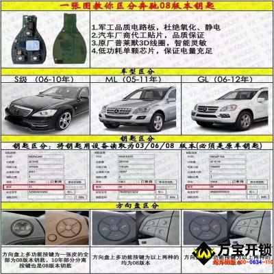 区分奔驰钥匙08版本